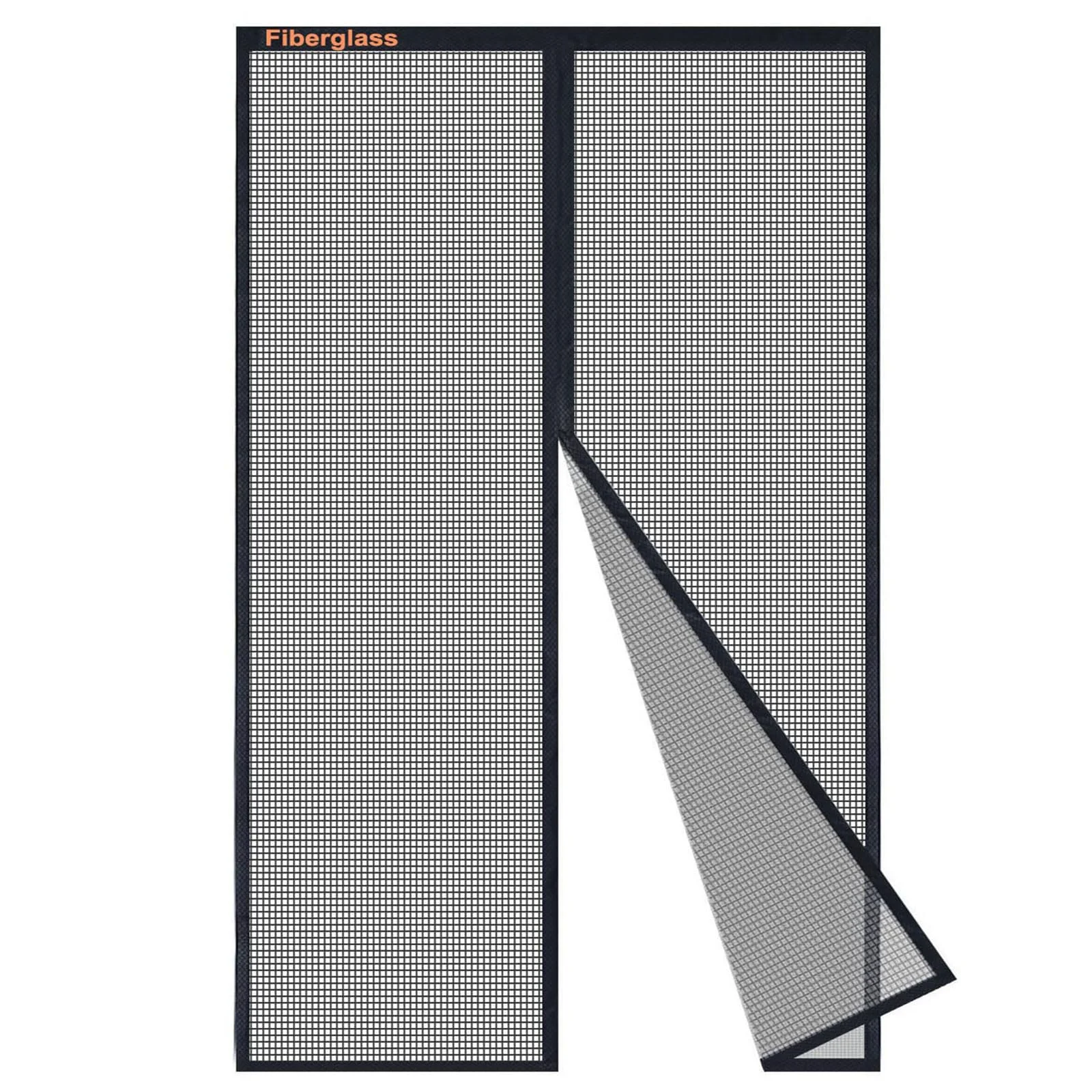 Risareyi Fiberglas Fliegengitter Balkontür 95x230cm, Schwarz Moskitonetz Tür Verstärkt Fliegengitter Tür Magnet Insektenschutz Balkontür Ohne Bohren für Haustür Terrassentür