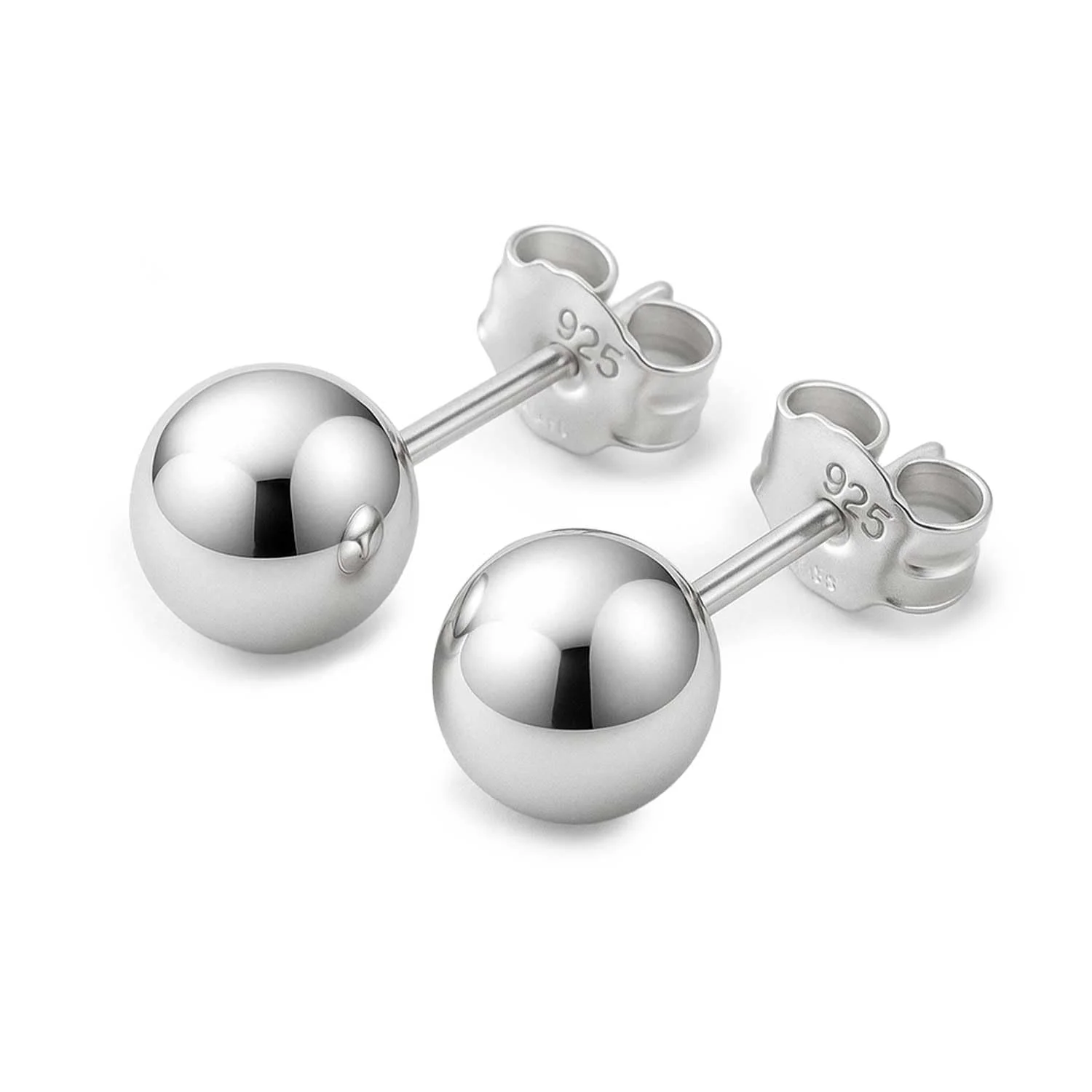 925er Silber Kugel-Ohrringe Damen – Allergikerfreundlich, Nickelfrei – 9 Größen 2mm–10mm – 14K Vergoldet – Zeitlose KEZEF Essentials für jeden Tag
