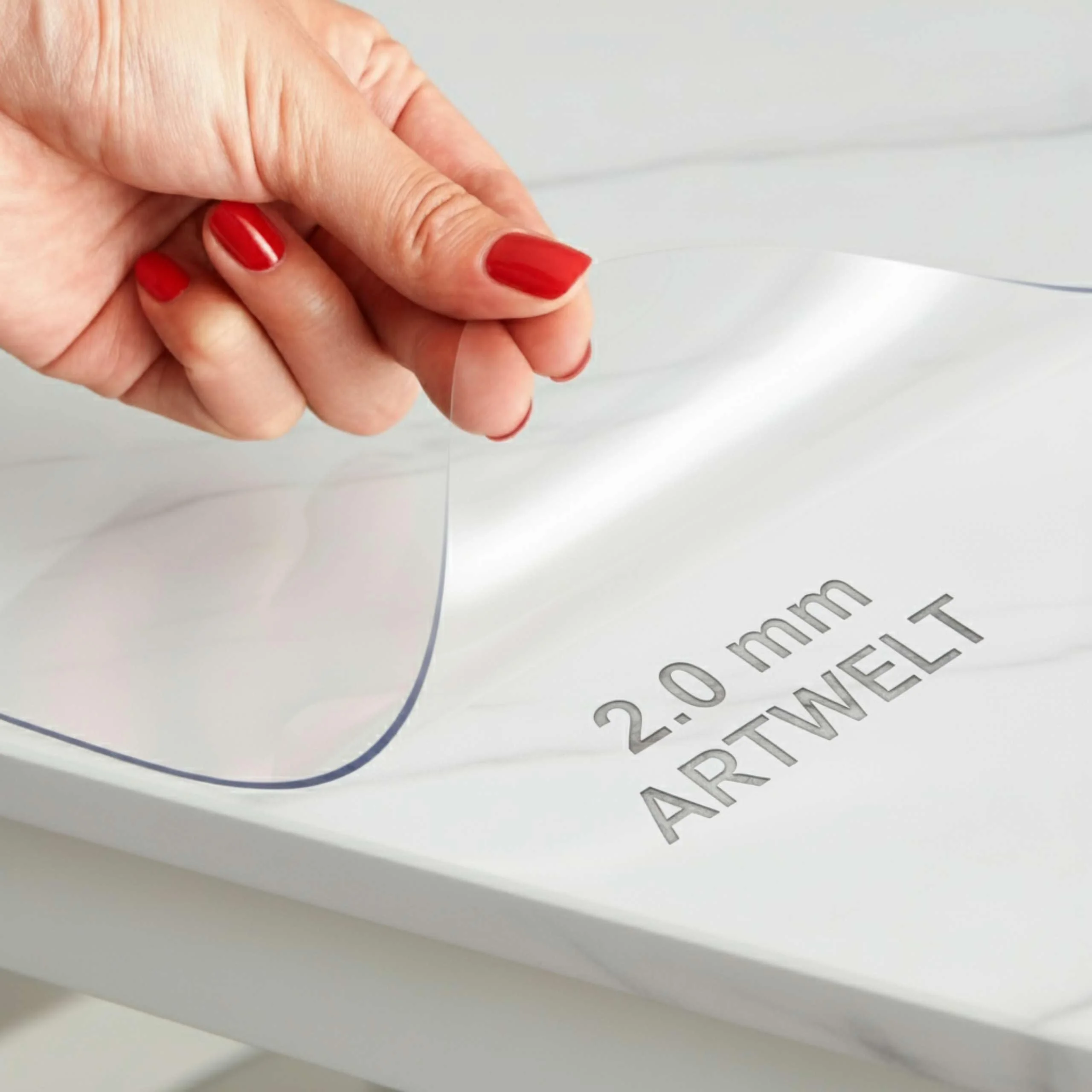 Artwelt Tischdecke Transparent Tischfolie 2.0mm Glasklar Folie Tischschutz Wasserdicht Abwaschbar Polyvinylchloride Folie Wunschmaß Fettdicht Tischschutzfolie (140cm X 80cm)