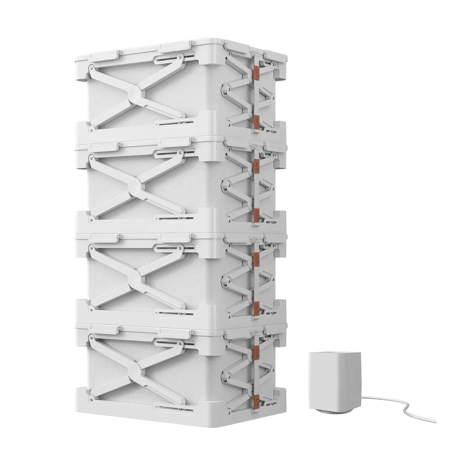 MAYIBOX Faltbare Aufbewahrungsbox mit Deckel, 56L, 4 Stück | Vakuum-Platzsparer, Staub- und Feuchtigkeitsbeständig, Stapelbar, Für Kleidung und Bettwäsche, Mit Luftpumpe