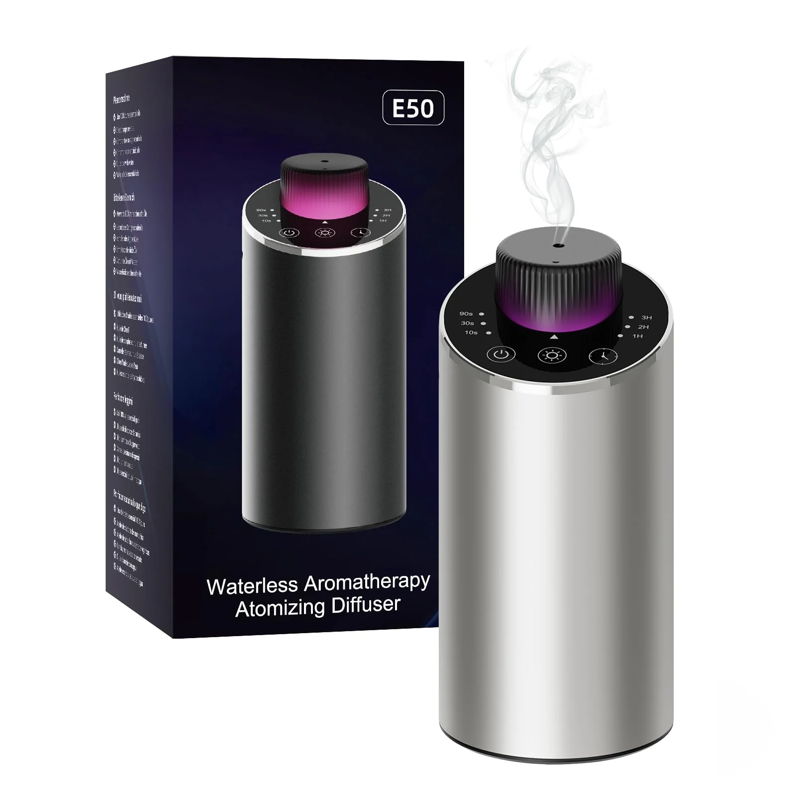 Wasserloser Diffuser mit 4 Countdown-Timer 3 Nebel Ebene, Tragbarer Aroma Diffuser kabellos USB Wiederaufladbarer Aroma Diffusor Wasserloser Diffuser für Haus, Zimmer, Auto, Büro & Reise