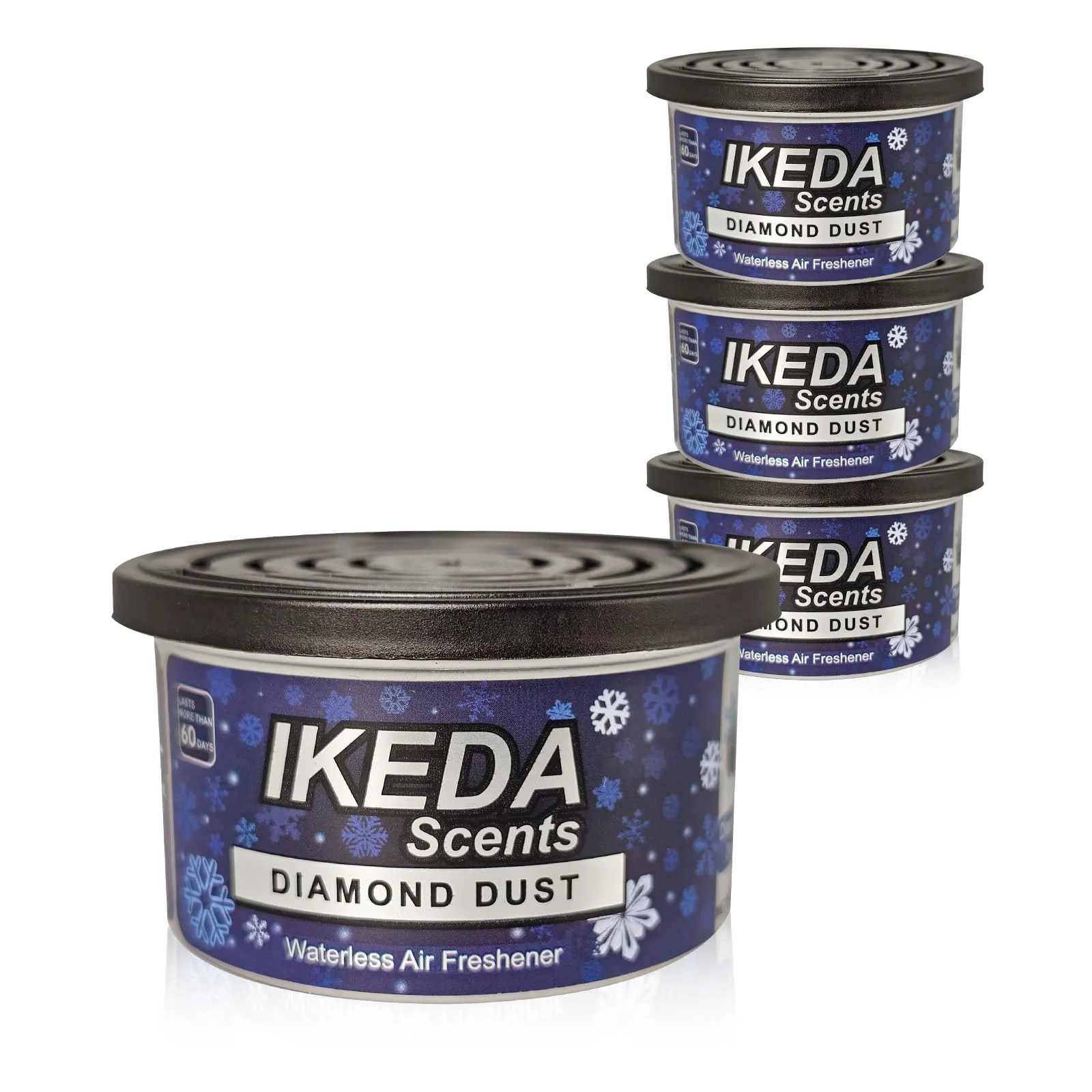 Ikeda Autoduft | Auto Duft Innenraum | Car Scents | Lufterfrischer Auto | Autoduft Dose | Geschenke FüR Frauen MäNner | Innenraum Deko Duftspender im Taxi, Büro, Auto & Zuhause,4er Pack,Black Ice
