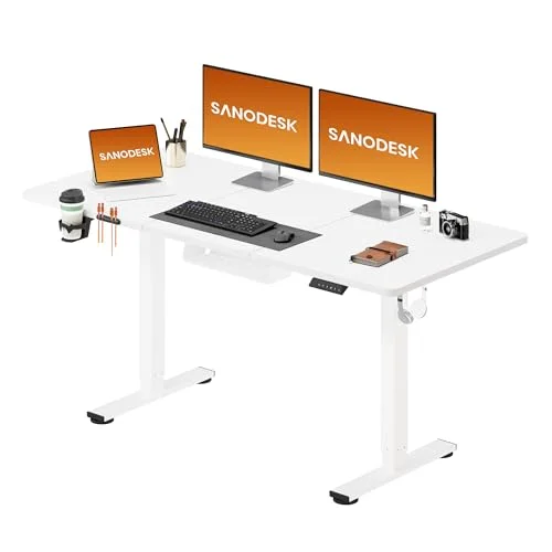 SANODESK Höhenverstellbarer Schreibtisch Elektrischer Ergonomischer Schreibtisch