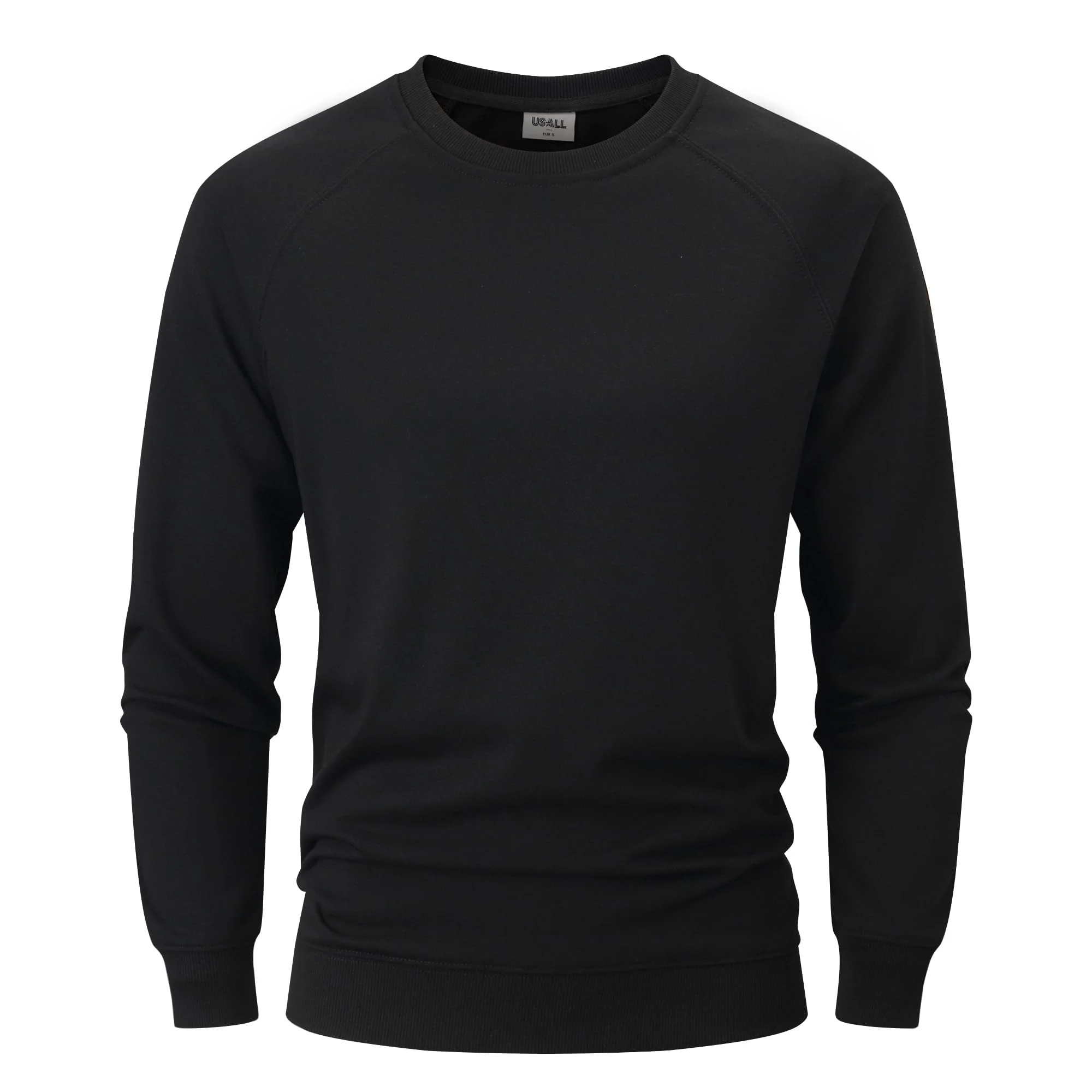USALL Sweatshirts für Herren Baumwolle Rundhals Hoodie Pullovers Männer Kapuzenpullover Langarm Casual Sweatshirt