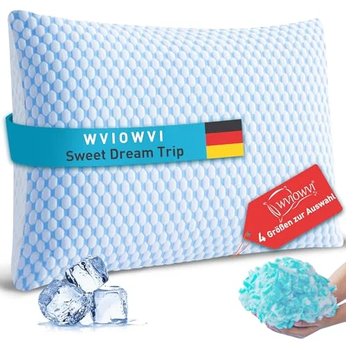 WVIOWVI Memory Foam Kissen, Kühlendes Kopfkissen, Nackenkissen Ergonomisches Seitenschläferkissen Schlafkissen für Seiten, Rücken & Bauchschläfer