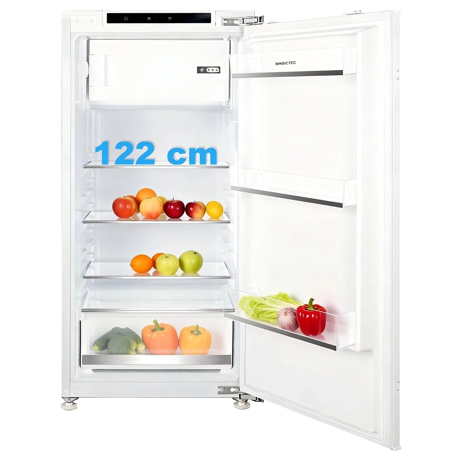 Einbaukühlschrank 122cm mit gefrierfach x 55.5 cm breit | 188 L (172L/16L Gefrierfach ) | | 122 cm Nische kühlschrank einbau | Energieeffizient | 4 Versilberung Hat | less frost | Wechselbaren Türsc