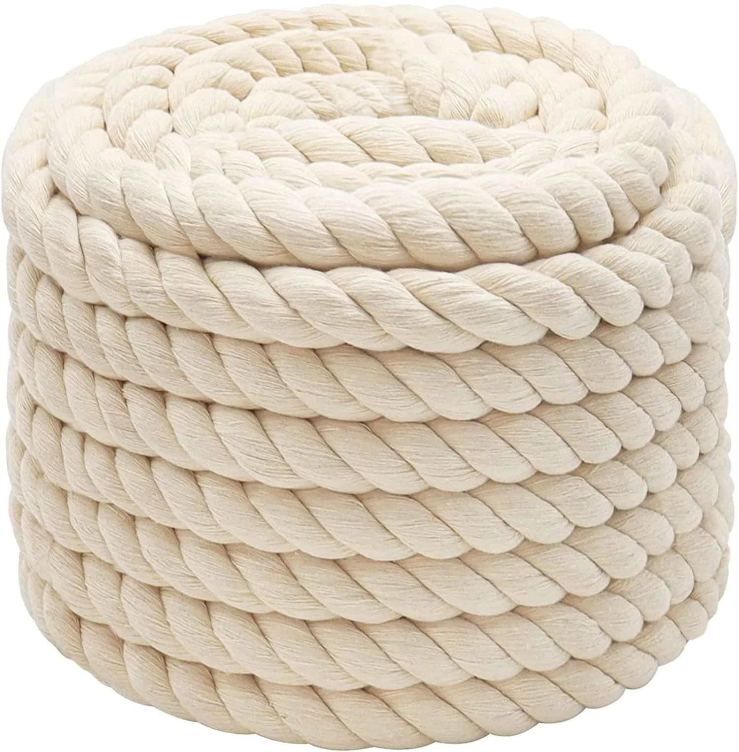 Abio Baumwollseil 14mm 20m Weiß Seil Kordelband Makramee Garn Tau Baumwollkordel Baumwollschnur Kordel Tauseil Boho Deko Baumwollschnur Dekoration Garten Balkon Haus Rope Cotton 14mm 20m
