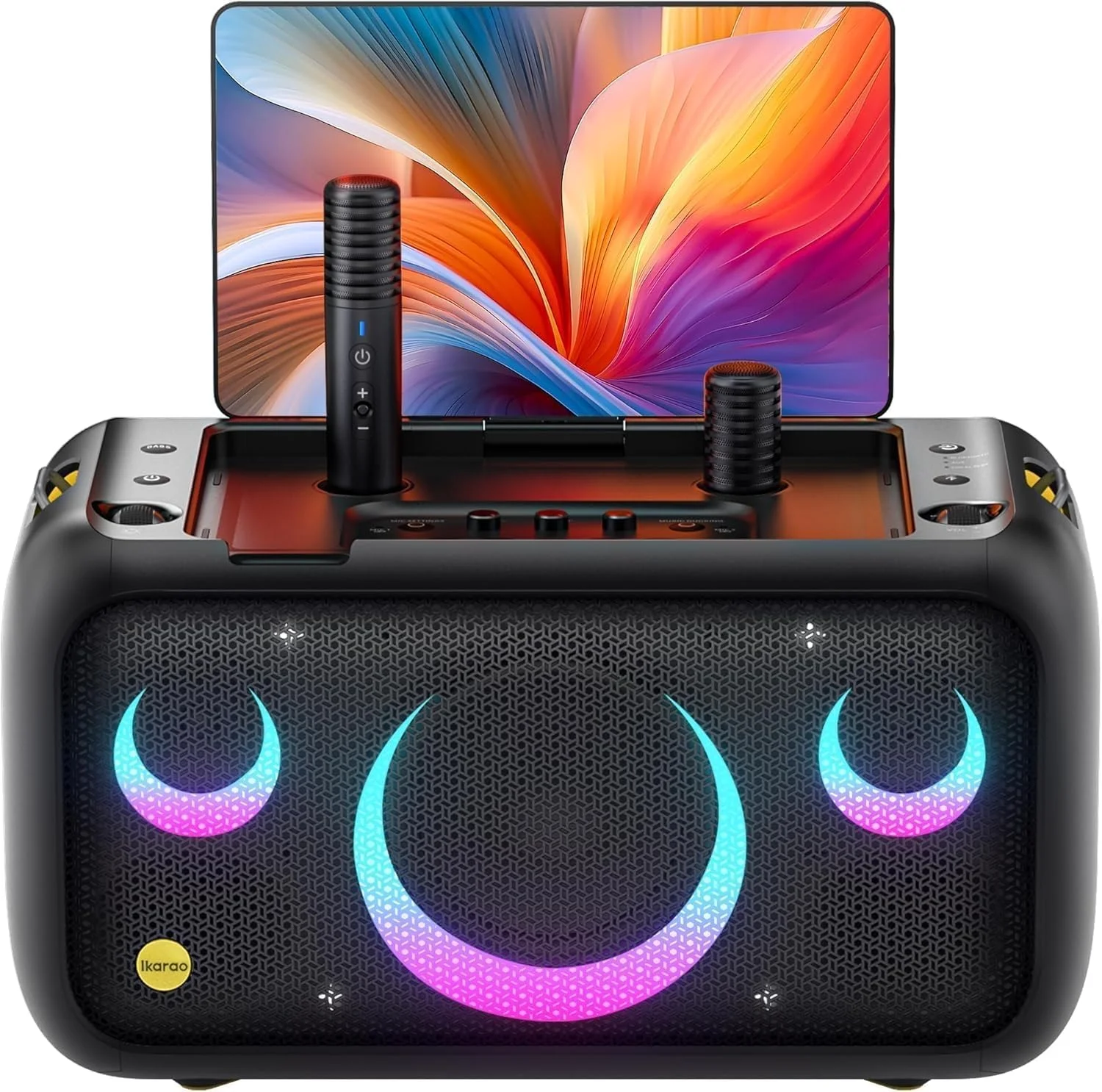 Karaoke-Maschine für Erwachsene mit Textanzeige, eingebautem 13,3"-Bildschirm, echte All-in-One-Karaoke-Maschine mit 2 kabellosen Mikrofonen, 800W Bluetooth-Lautsprecher für Party, TV.