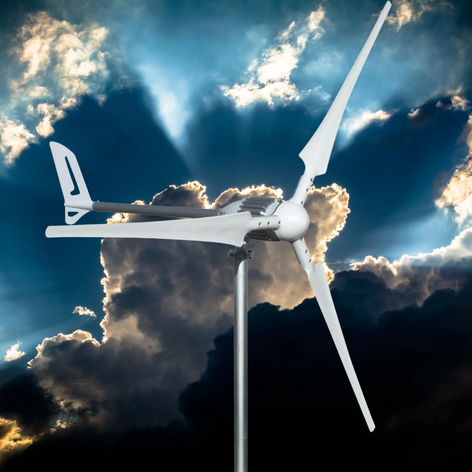 ISTABREEZE Wind Turbine Generator i-2000 Watt 48 Volt Windkraftanlage - Flügel in weiß Windgenerator