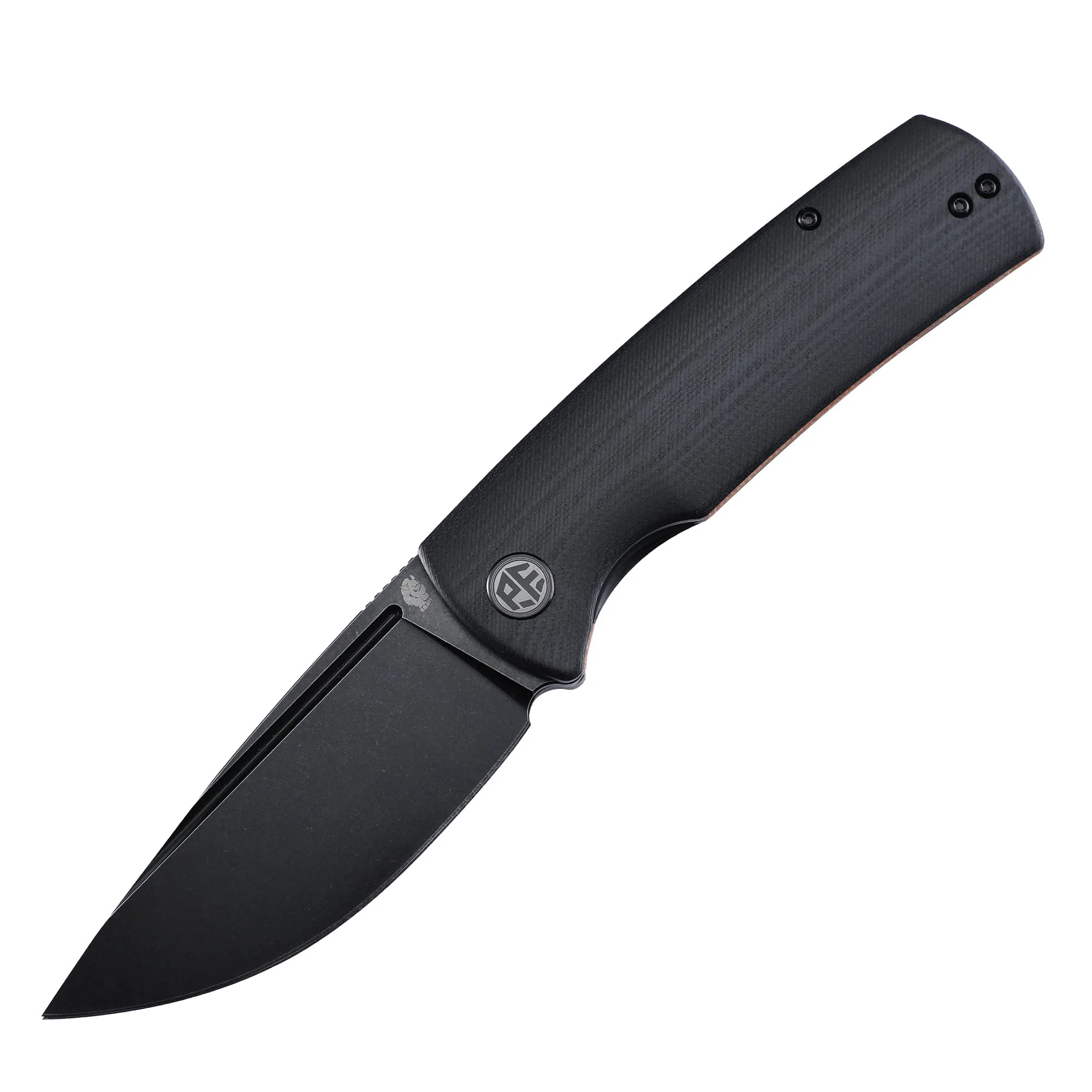 Petrified fish PFP01 Beluga Klappmesser, 3.62" K110 Stahl Klinge G10 Griff, Mit Kugellager EDC Taschenmesser (Black Stonewashed)