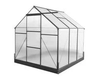 Aluminium Gewächshaus mit Dachfenster "Hanoi" , ca. 190 x 190 x 207 cm - Silber