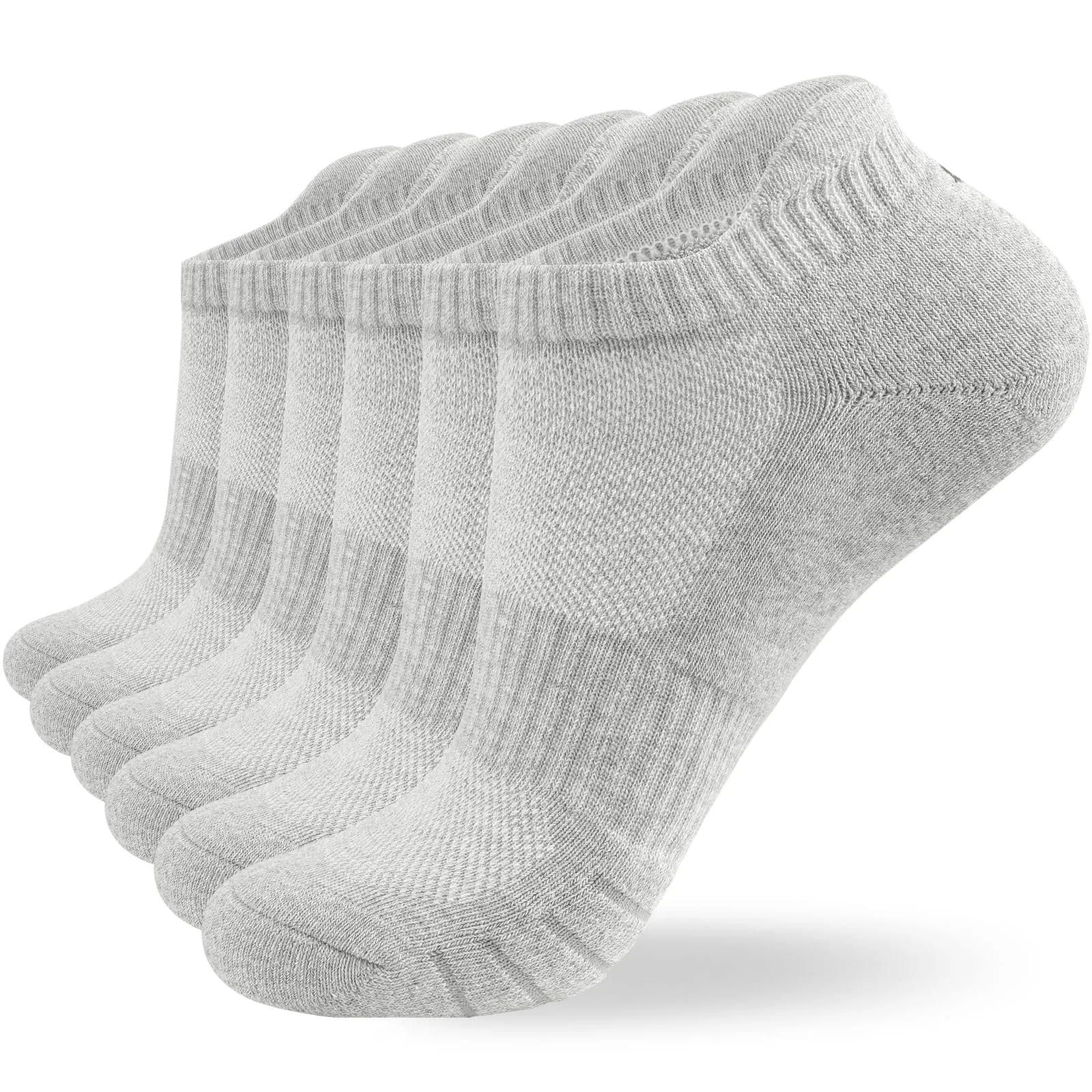 coskefy 6 Paar Sneaker Socken Herren Damen Baumwolle Sportsocken Kurz Running Socken Laufsocken Knöchelsocken Schwarz Weiß Grau Atmungsaktiv