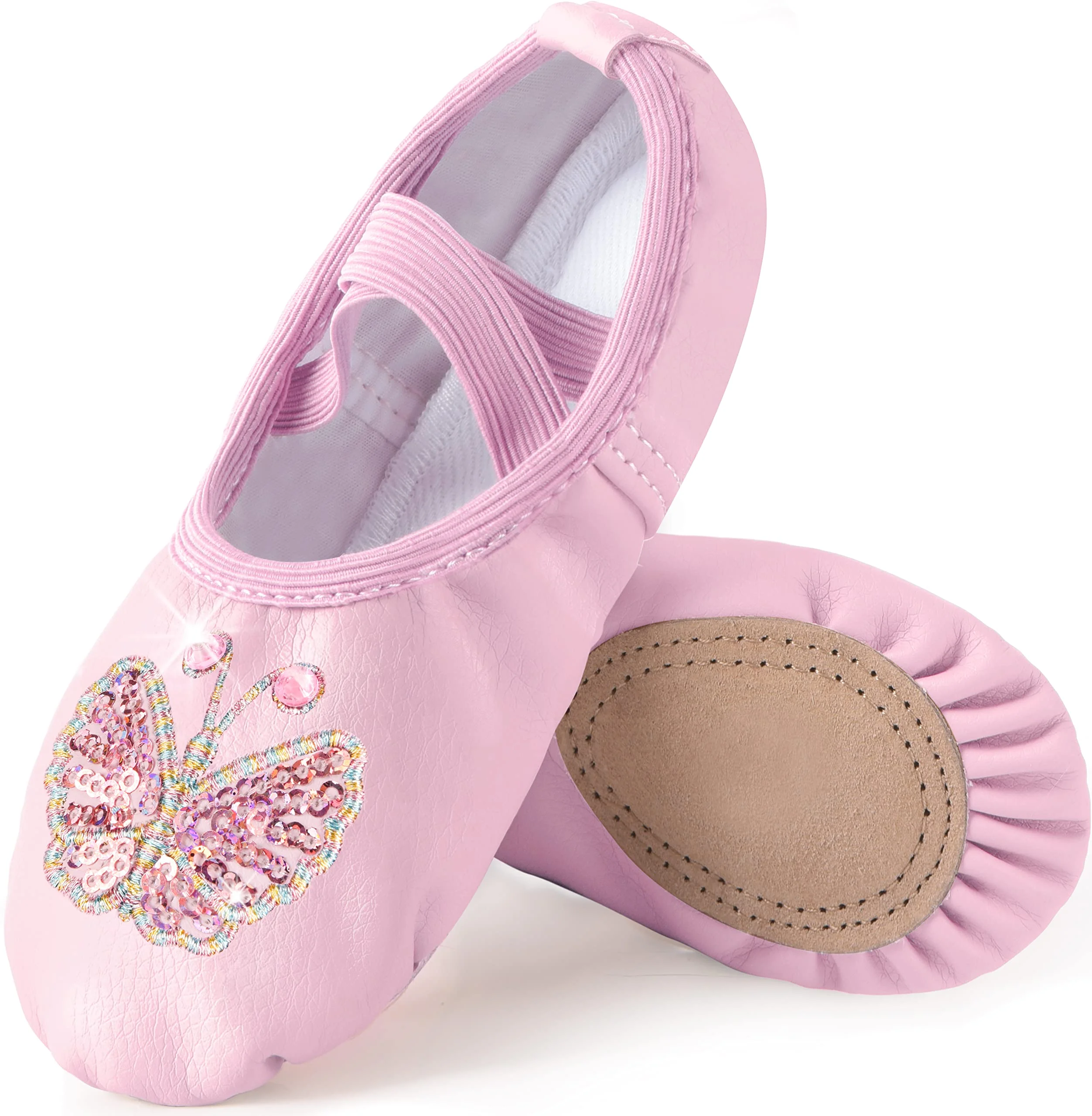 Mulnall Mädchen Ballettschuhe Kinder Ballettschläppchen Schuhe Yoga Tanzschuhe für Tanz Praxis Split-Sohle No-Tie (Kleinkind/kleines Kind/großes Kind)