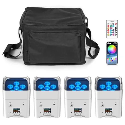 U`King 108W APP akku led par Scheinwerfer strahler wiederaufladbarer, RGBWA+UV disco licht Bühnenlicht mit mit Fernbedienung
