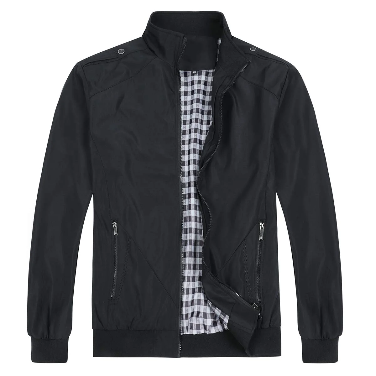 Allthemen Herren Jacke mit Stehkragen Übergangsjacke Herbst Freizeit Sportjacke Bomberjacke