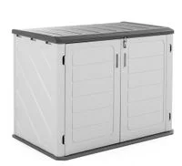 Gartenschrank /Universalschrank /  Aufbewahrungsschrank ,ca.130 x 75 x 100 cm - Weiß/Grau