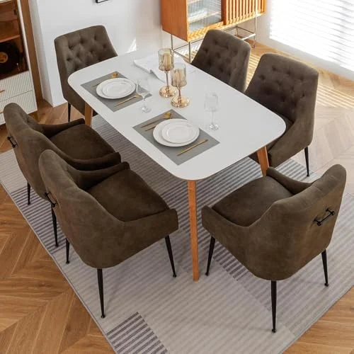 LONXIU Esszimmerstühle mit 13 cm Kissen und Rückseitiger Hebel, Metallbeinen, Küchenstuhl Modern Design, für Küche Esszimmer, Wohnzimmer, Schlafzimmer