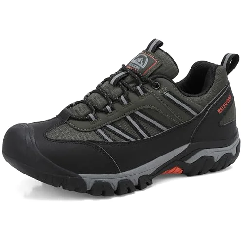 AX BOXING Wanderschuhe Herren Wasserdicht Trekkingschuhe Niedriger Outdoor Schuhe Zehenkappe für Trekking Wandern Camping 41-46 EU
