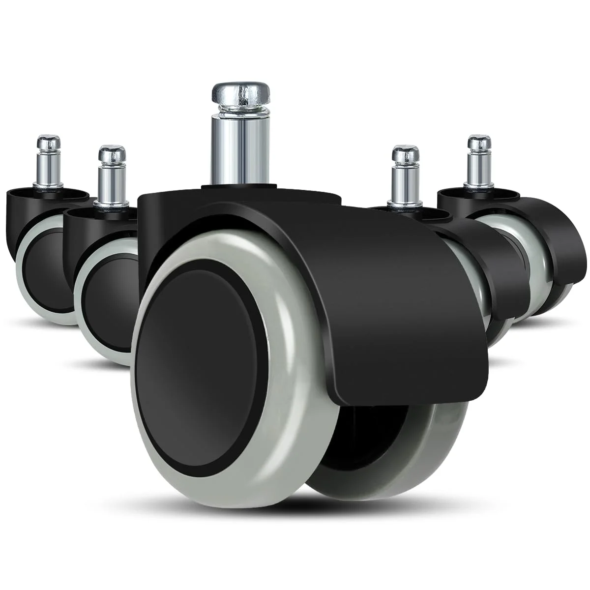 bürostuhl rollen(5er Set) - 10MM /22 MM Ersatz-hartbodenrollen für Gaming-Stühle, Drehstühle, rollen für bürostühle zum Schutz des Bodens, ideal für Parkett-, Laminat-, Fliesen- und Steinböden