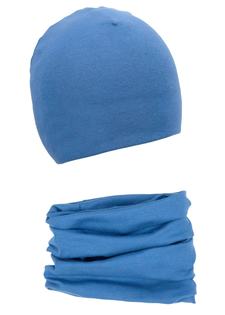 Baby Mädchen Beanie Mütze + Schlauchschal 2er Set, Wintermütze für Jungen Mädchen Baumwolle