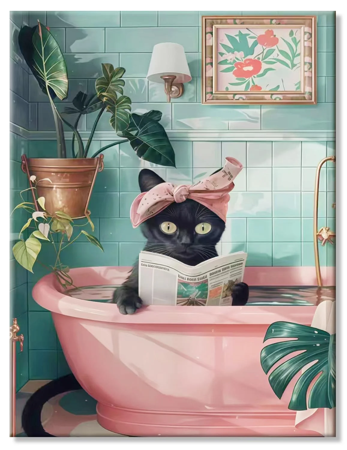 LZLHDE Malen Nach Zahlen Erwachsene, Malen Nach Zahlen Katze, Paint by Numbers Leinwand Diy ölgemälde set mit Pinsel und Acrylfarbe als Geschenk für Wanddeko 40x50cm