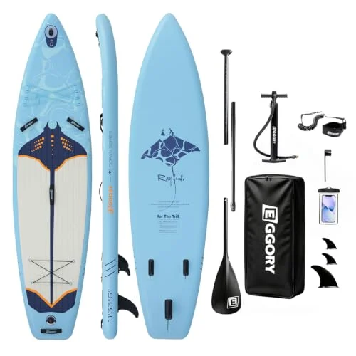 Aufblasbares Paddle-Brett, Extra Breites Stand-Up-Paddle-Brett, SUP-Brett mit Abnehmbarer Finne, Schwimmendes Paddel, Handpumpe, Reise-Brett