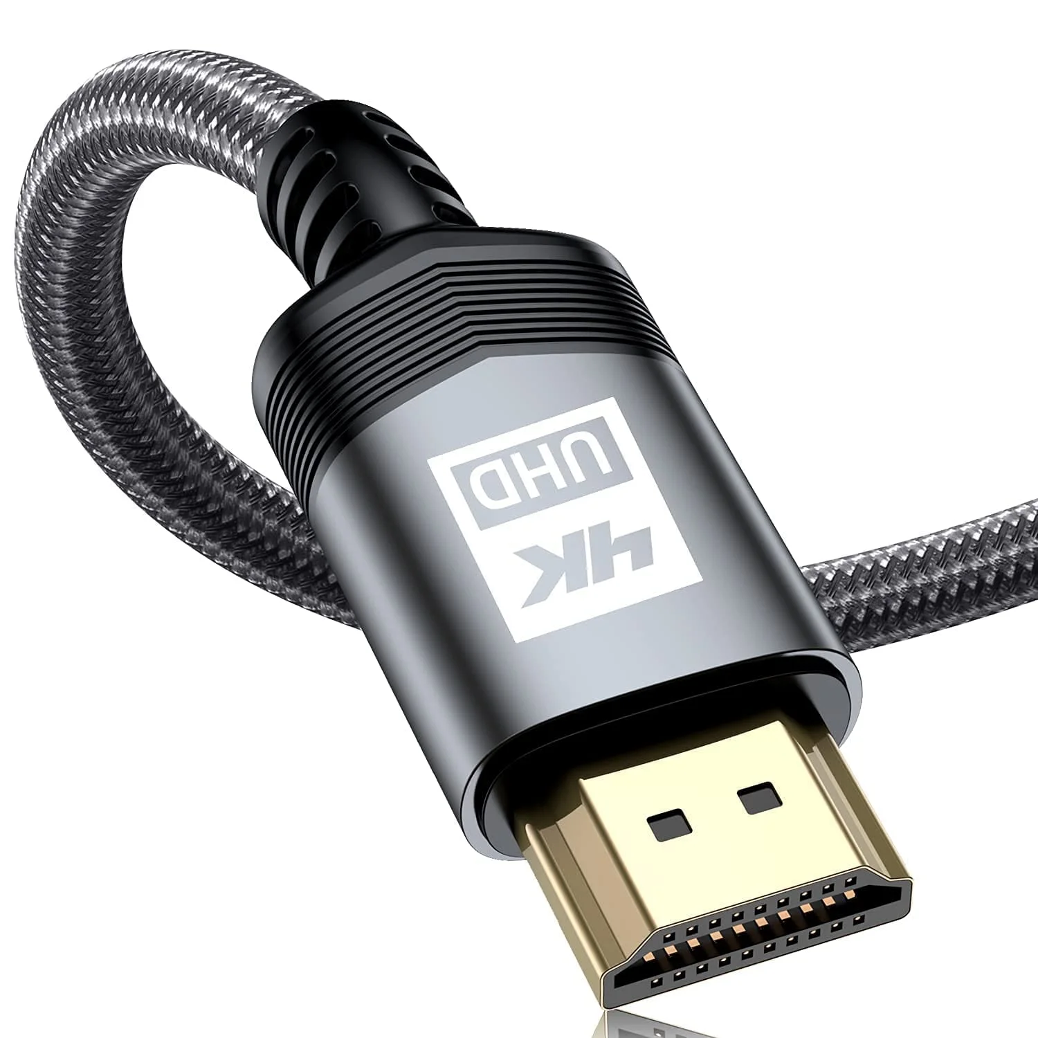 sweguard 4K HDMI Kabel 1.5Meter, HDMI 2.0 auf HDMI Kabel 4K@60Hz 18Gbps Nylon Geflechtkabel, vergoldete Anschlüsse mit Ethernet/Audio Rückkanal, kompatibel Video 4K UHD 2160p,HD 1080p, Xbox PS4 (GRAU)