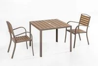 Gartentisch aus Aluminium mit Holzoptik, ca. 90 x 90 x 74 cm
