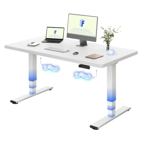 FLEXISPOT höhenverstellbarer Schreibtisch elektrisch mit Dualmotor, 25MM einteiliger Tischplatte&3-Fach Teleskop EC5 LITE