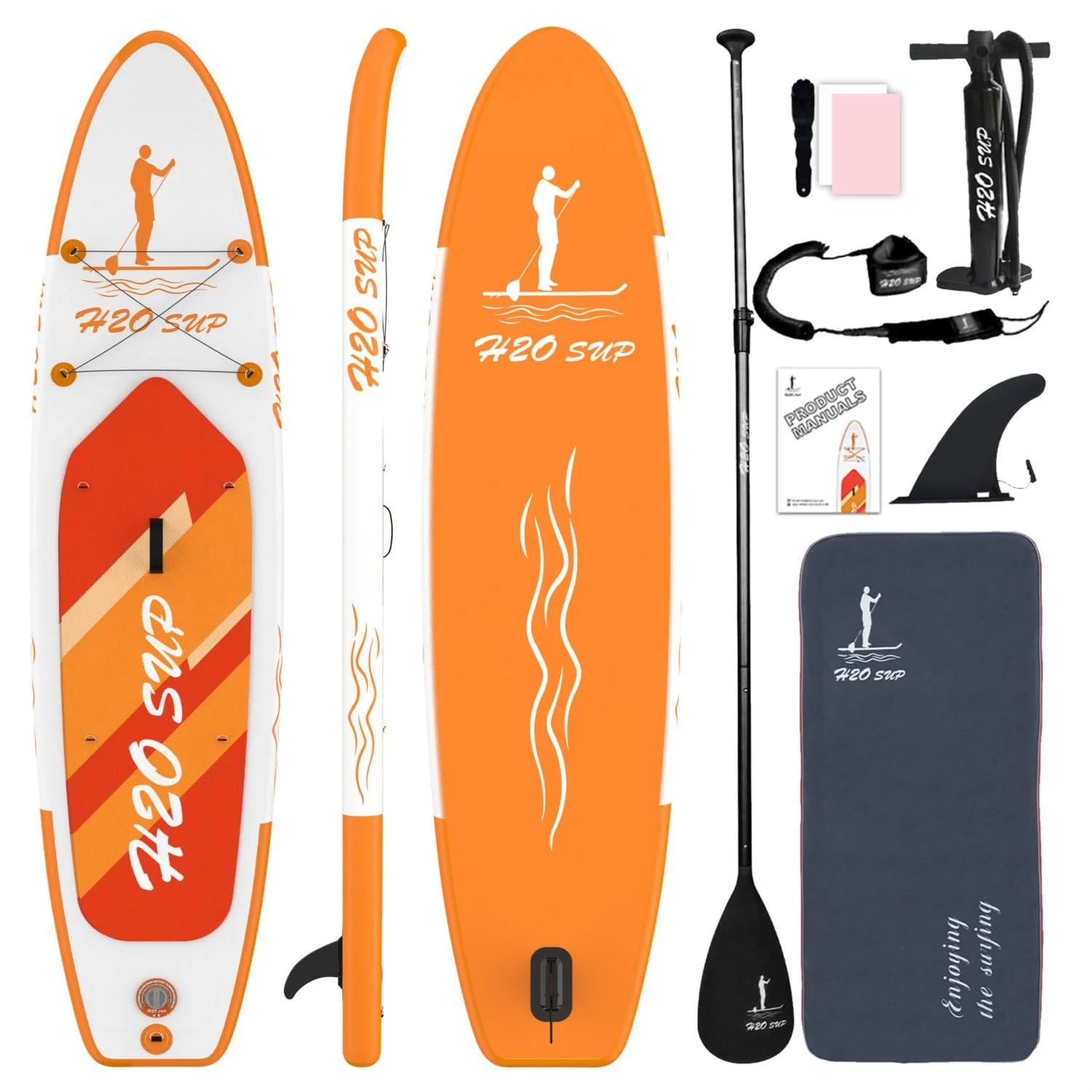 H2OSUP Stand Up Paddling Board-15 cm Dick Aufblasbares SUP Board,mit Rucksack,Haltbares Paddle Board Zubehör