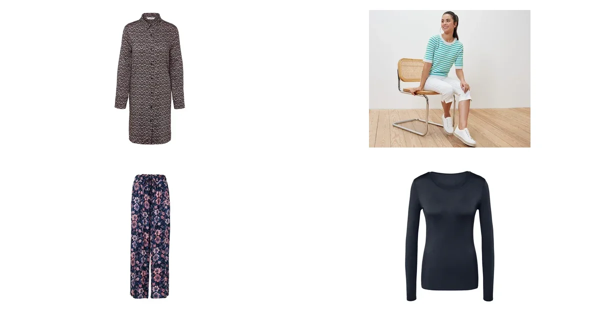 Tchibo Deals am 02.07.2026: Web-Nachthemd und Gestreifter Feinstrickpullover Aqua