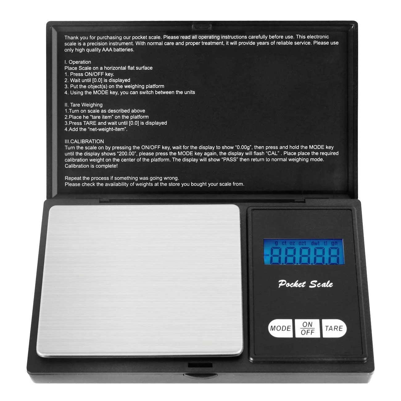 Taschenwaage, Foraco 500g / 0,01g Digitale Waage Feinwaage Digitalwaage Goldwaage Münzwaage Schwarz (500G/0.01g)