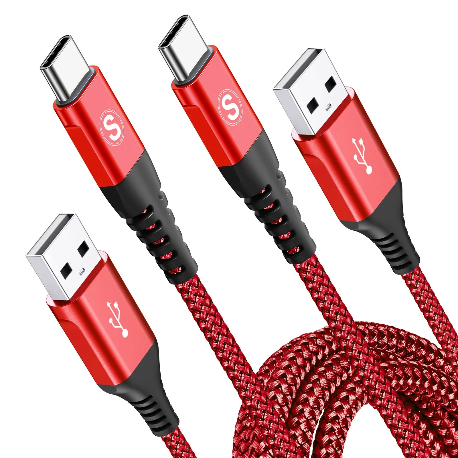 MAXGROUP USB C Kabel 2.0A Schnellladung, Ladekabel USB C Nylon Type C Kabel für Samsung Galaxy S21 S20 S10 S9 S8 Plus,Note10/9/8,M31 M30s M20,A20e A71 A52 A51 A50 A40 A10 A7,Mi9/8,V30/20
