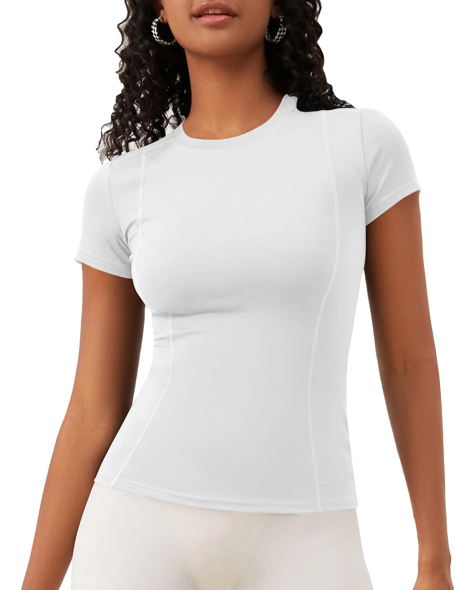 IECCP Sport T-Shirt Damen,Kurzarmshirt WorkoutTops,Rundhalsausschnitt Atmungsaktiv Athletisch Sportshirt Laufen Gym Yoga Top Fitness Oberteil XS-XL