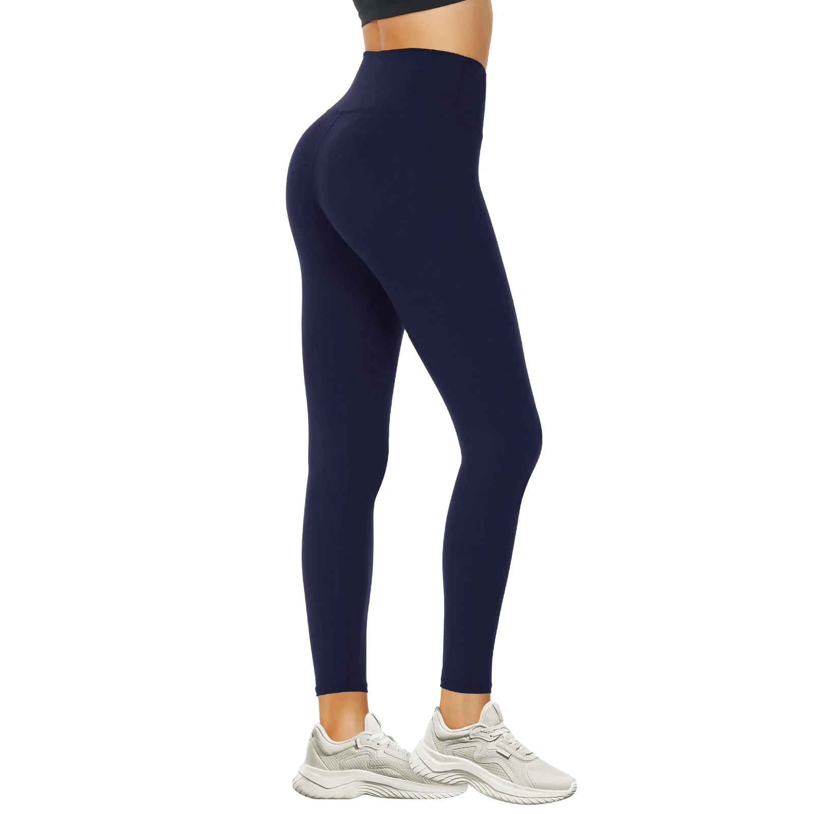 DDOBB Leggings Damen High Waist Sportleggins Lang Schwarz Leggins Blickdicht Bauchweg Sporthose Elastisch Yogahose Gym Festival Outfit