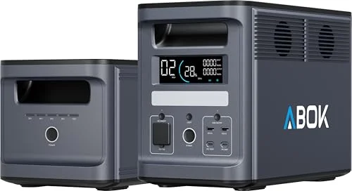 ABOK Ark2000 Powerstation LiFePO4, erweiterbar auf 4,6kWh, 1,3h 0–100% Schnellladung, 2000W AC Solargenerator mit UPS & App-Steuerung für Camping, Notfälle, Wohnmobile & Off-Grid