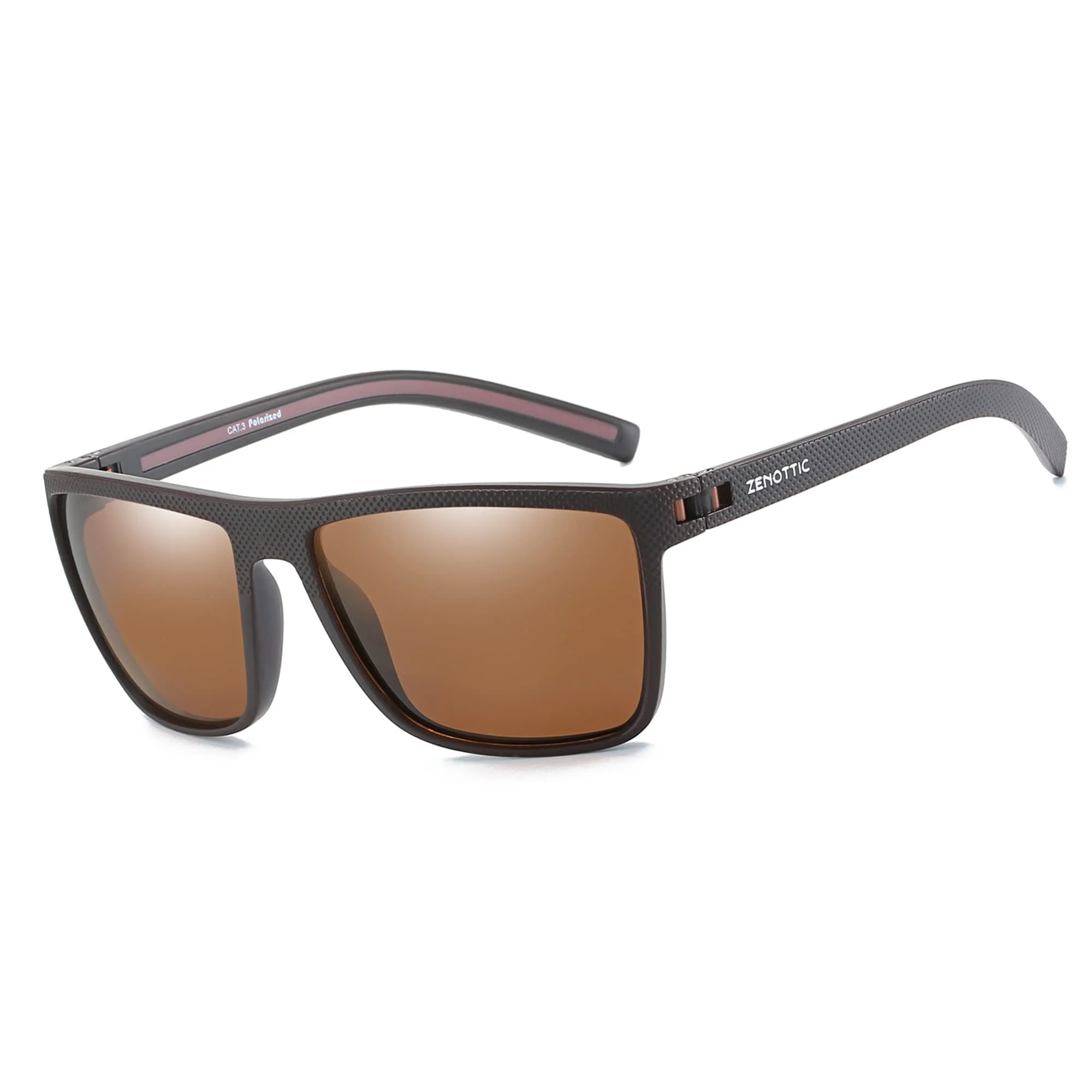 ZENOTTIC Polarisierte Sonnenbrille Herren Leichte TR90 Rahmen UV400 Schutz Quadrat Sonnenbrillen