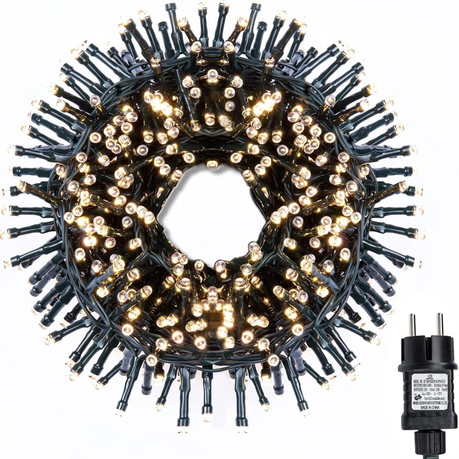 capojas Led Cluster Lichterkette warmweiß weihnachtsbaum deko Strombetrieb Deko für Innen Außen Garten Hochzeit weihnachtsdeko (Warmweiß, 300LED 6M Lang+5M Zuleitung)