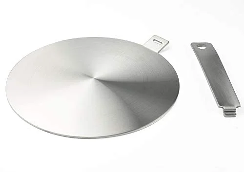 RUNZI- Induktion Adapter, Konverterscheibe für Induktionskochplatte, Wärmediffusorplatte, mit Griff und Boden, 20 cm