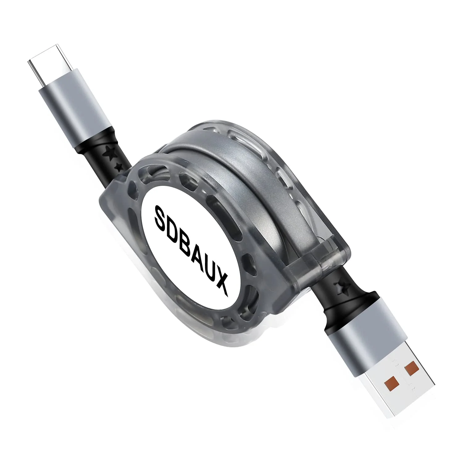 SDBAUX USB C Kabel 1M, QC 3.0(3A) Schnellladung Einziehbares USB Typ C Ladekabel und Datenkabel für iPhone 16/15 Serie, iPad Pro 2020, Samsung Galaxy S25 S24 S23 Ultra, Huawei, LG