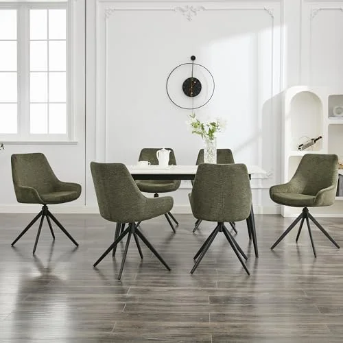 LONXIU Esszimmerstuhl 2er Set, Ergonomischer Polsterstühle, Drehbarer Esstischstuhl, Armloser Küchenstuhl für Esszimmer, Küche, Wohnzimmer,