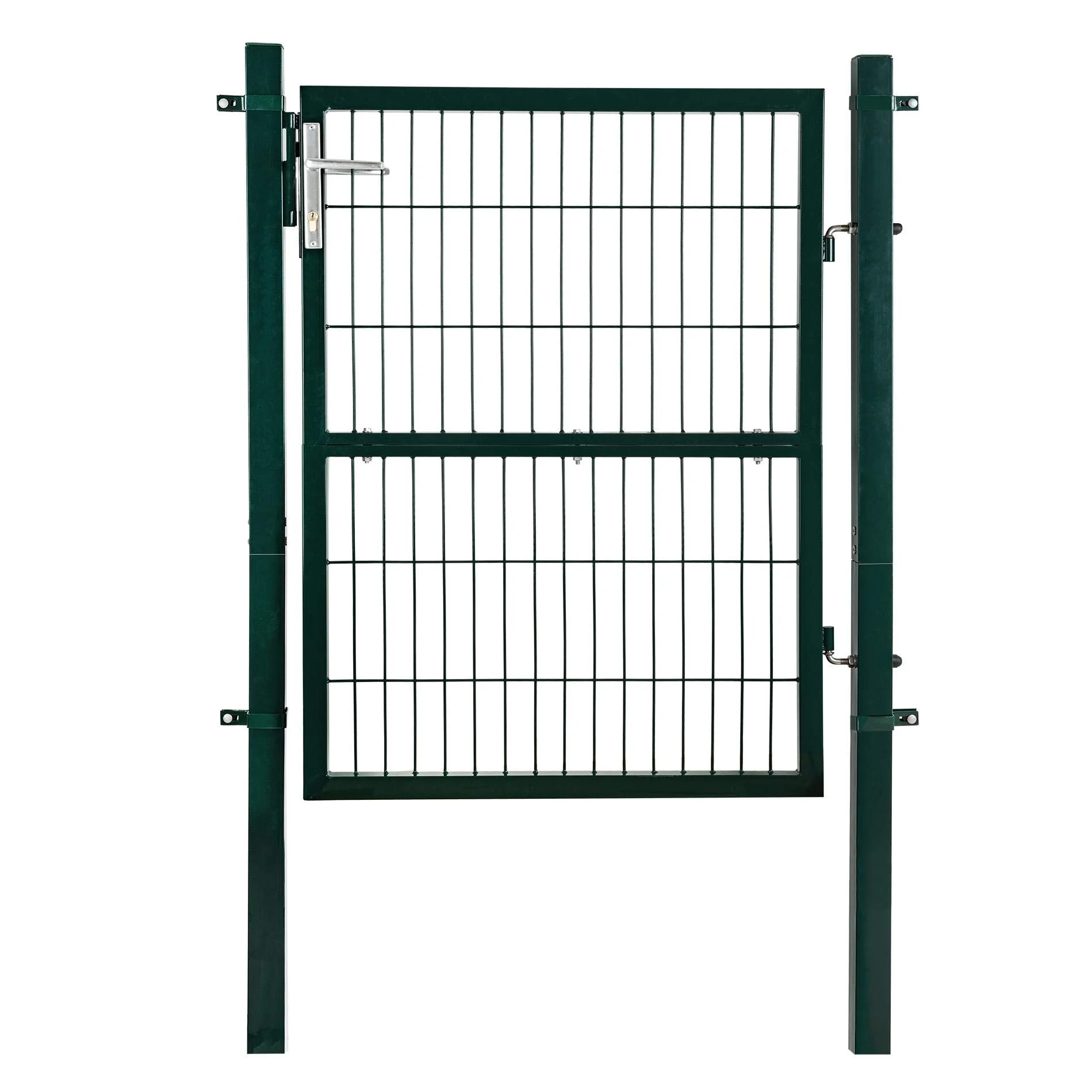 ESTEXO Gartentür Gartentor Zauntür Hoftür Gartenpforte Hoftor Gartenzaun Tor inkl. Pfosten, Schloss, Türklinke und Schlüssel (RAL 6005 Grün / 1,20 m)
