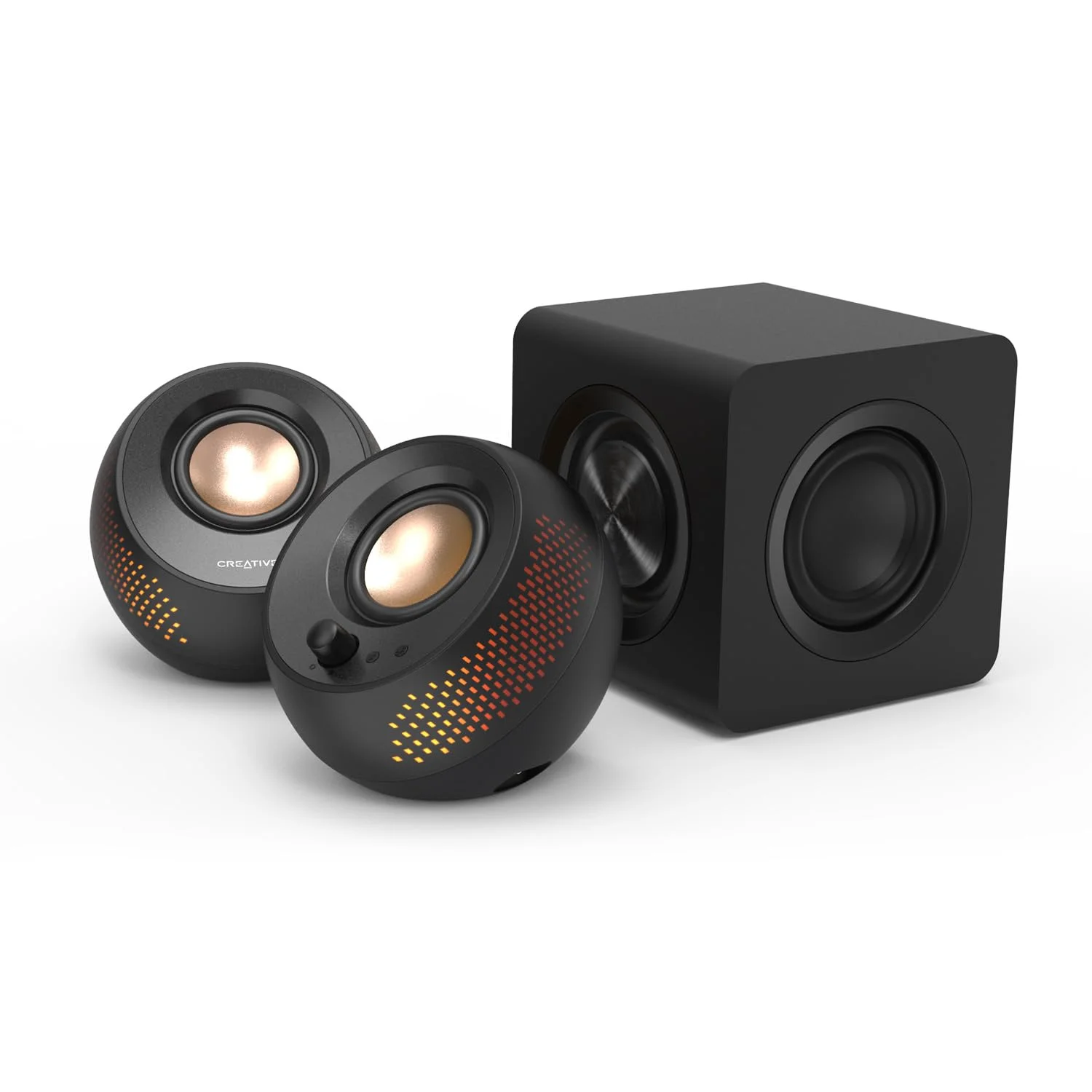 CREATIVE Pebble X Plus 2.1 Lautsprecher, Bluetooth 5.3, USB-C, schwarz RGB-Beleuchtung