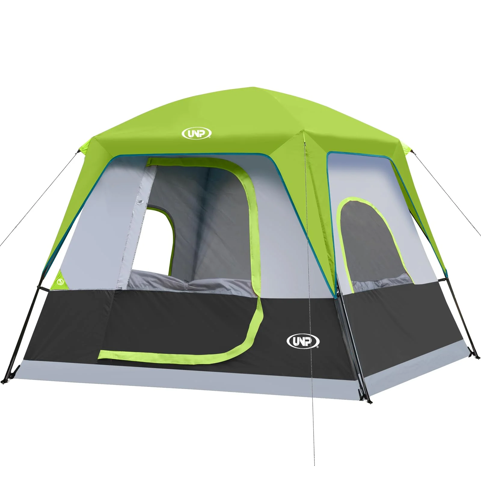 UNP Campingzelt FüR 4-8 Personen, Einfach Aufzubauen, Wasserdicht Mit Regendach, FüR Camping/Wandern Und Trekking, Zelt Stehhöhe