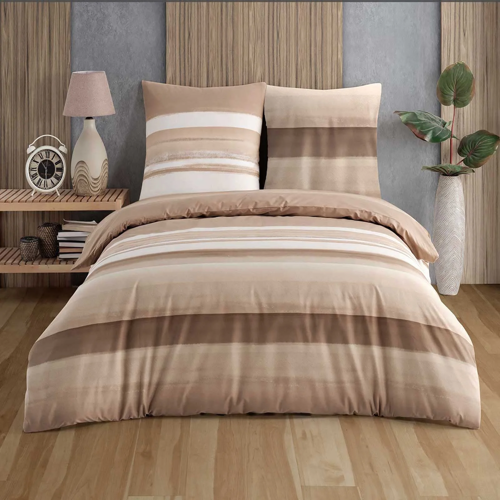 Buymax Bettwäsche 155x220 cm 4-teilig – Bettwäsche Set Renforcé 100% Baumwolle, 2 x Bettbezug 155x220 cm und 2 x Kissenbezüge 80x80 cm, Oeko-TEX, Reißverschluss, weich und atmungsaktiv