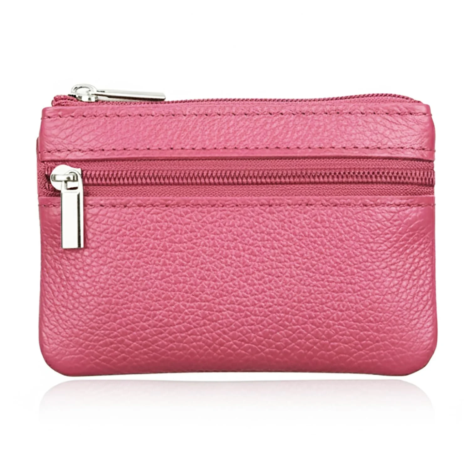 Hibate Super Mini Pink Leder Schlüsseletui Schlüsseltasche Klein für Herren Damen