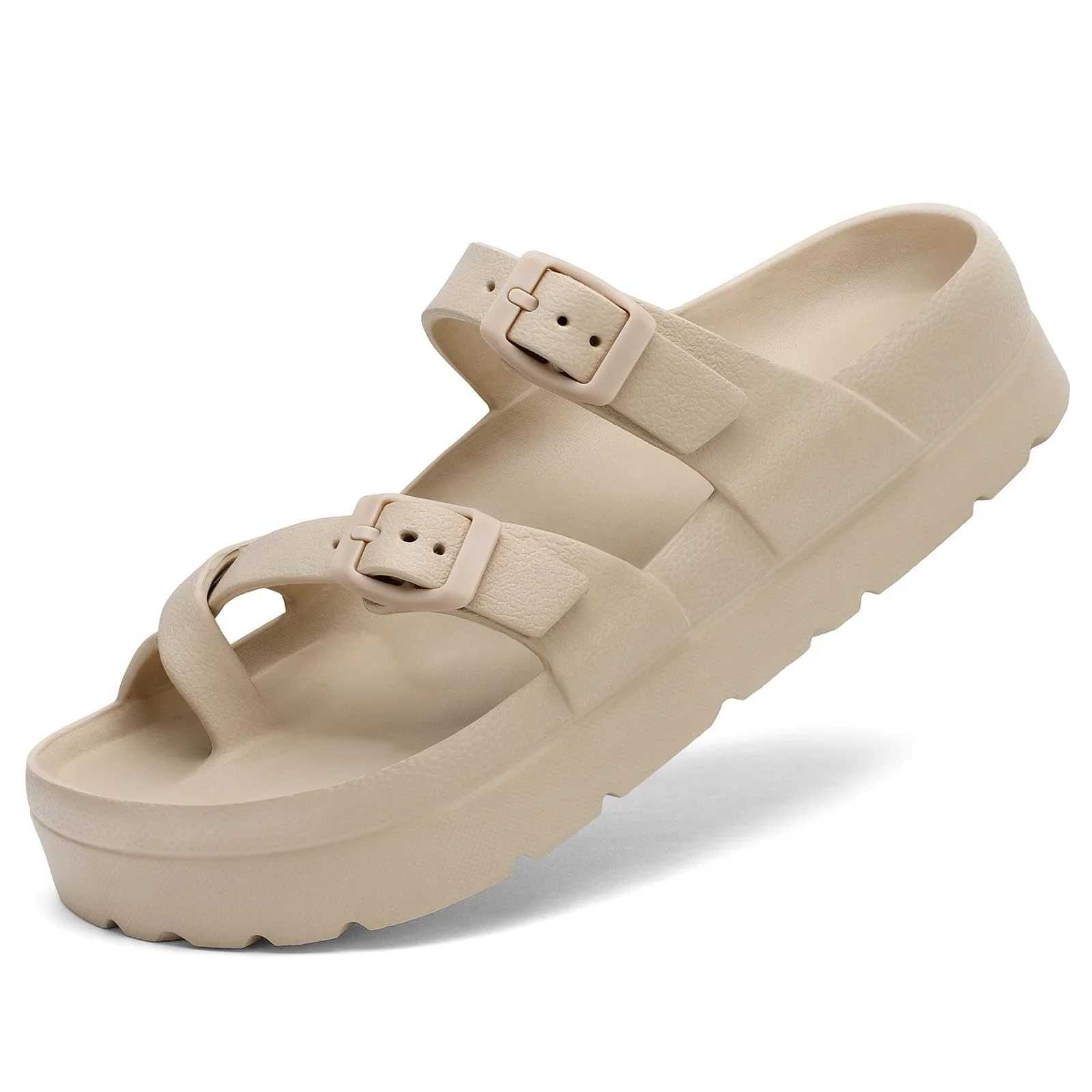 Waysoland Sandalen Damen Sommer,Orthopädische Damen Bequeme Folien Dicke Sohlen Plattform Sandalen mit einstellbarer Schnalle und Ultra Kissen