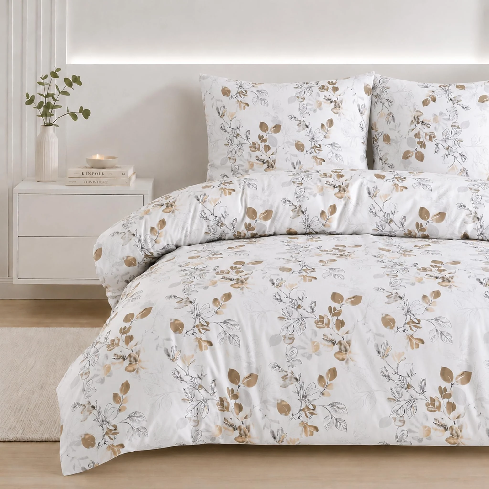 Buymax Bettwäsche 200x200 cm – Bettwäsche Set 3-teilig 200 x 200 cm, Renforcé 100% Baumwolle, Bettbezug mit 2 Kissenbezügen 80x80 cm, Oeko-TEX, Reißverschluss, weich und atmungsaktiv
