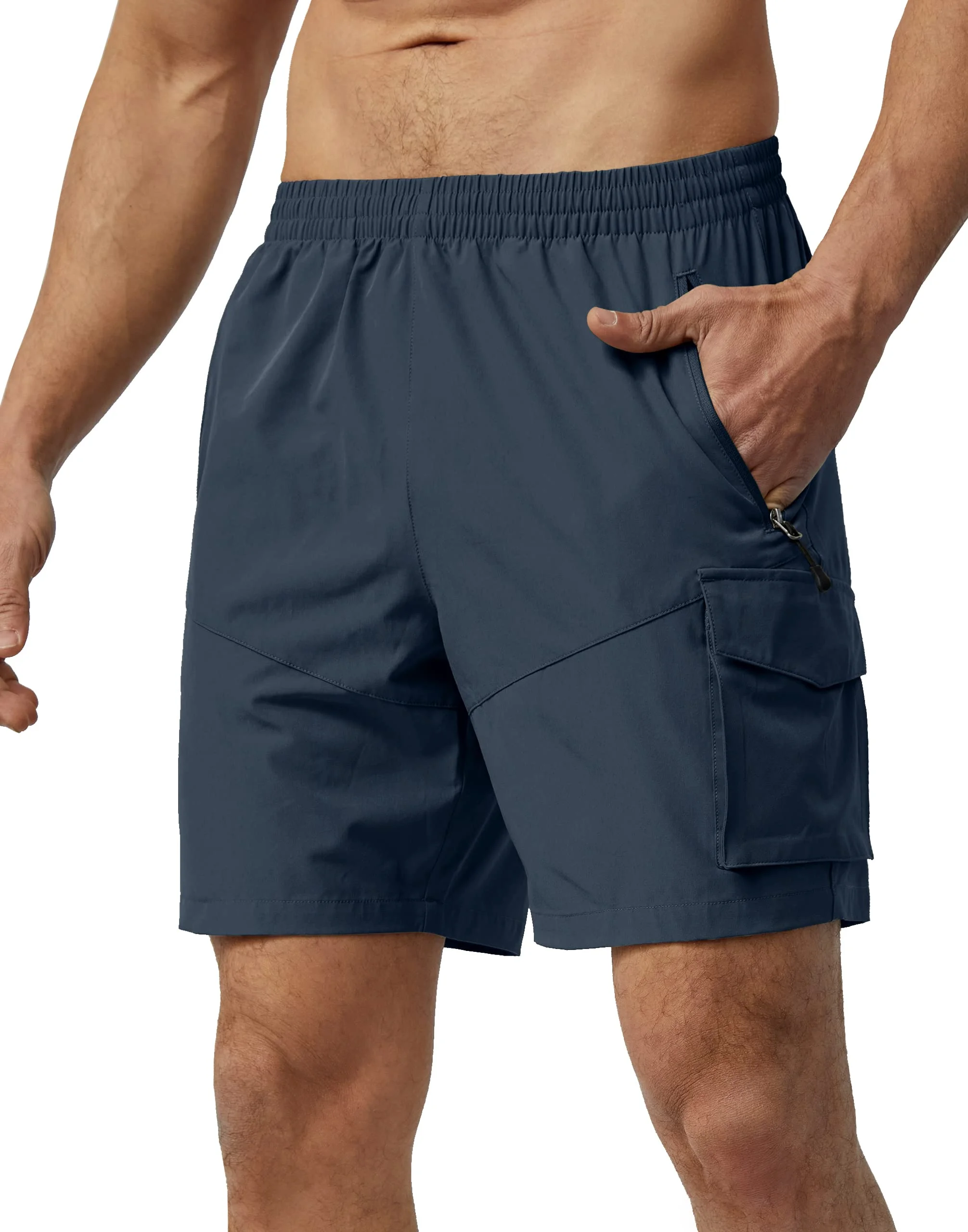 Nomolen Cargo Shorts Herren Leichte Kurze Hosen Sommer Schnelltrocknend Wanderhose Kurz Atmungsaktiv Arbeitshosen Outdoor mit Taschen