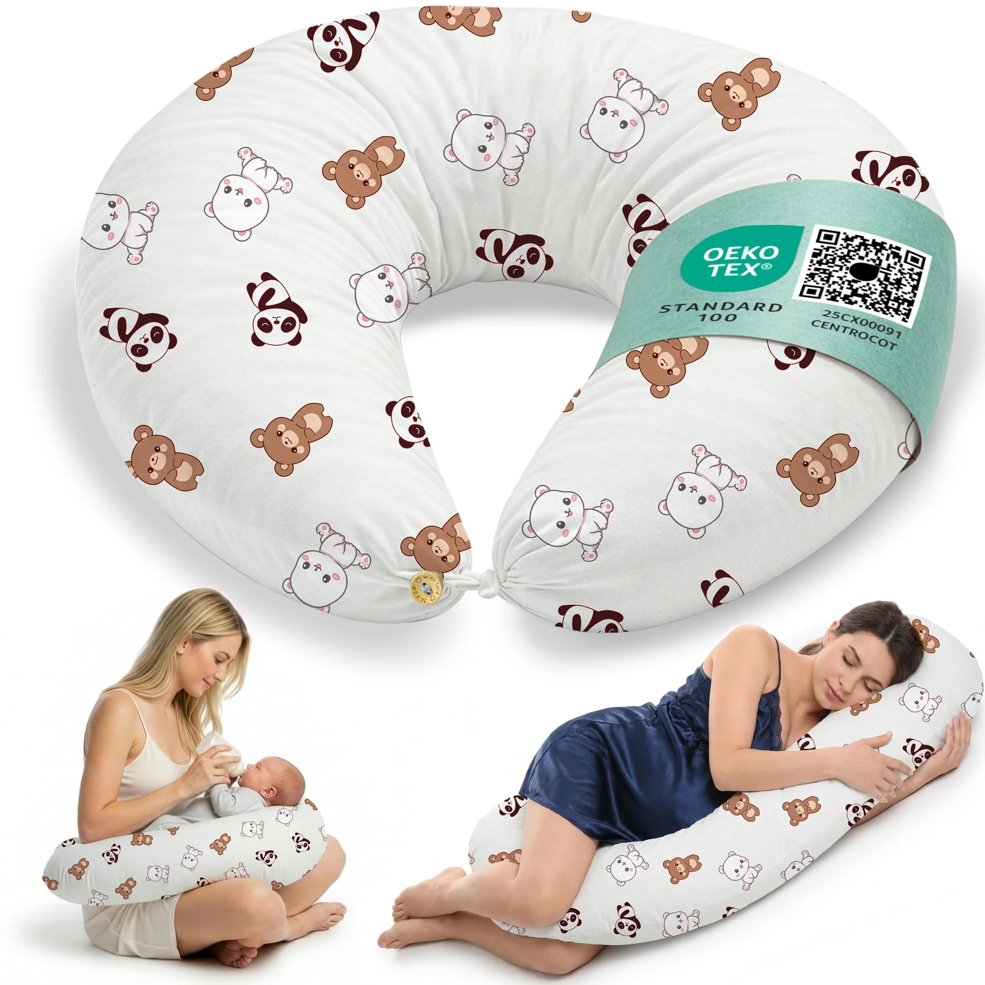 Stillkissen Schwangerschaftskissen XXL 200x70cm Lagerungskissen für Baby/Erwachsene Kissen für Schwangere Seitenschläferkissen mit Bezug aus Baumwolle Ergonomisch & Multifunktional 100% Waschbar